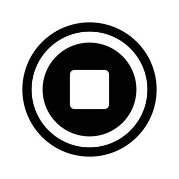 Stop button icon, Black stop button icon design. vector