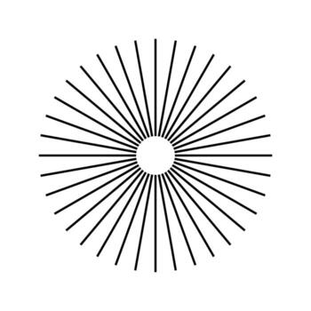 radial circulo líneas, circular radiante geométrico formas parecido a Dom rayos resumen diseño elemento. en un blanco antecedentes. vector