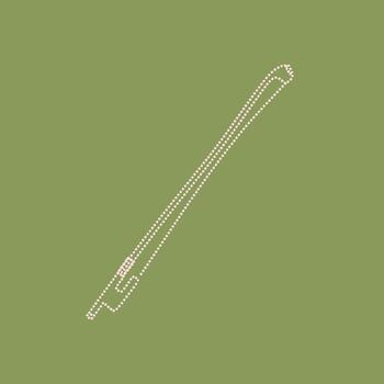 de cerca de un metálico la seguridad alfiler con un curvo forma y puntiagudo final en un llanura vector