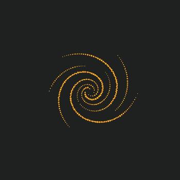 dorado espiral modelo de punteado líneas en oscuro creando un fascinante visual efecto vector