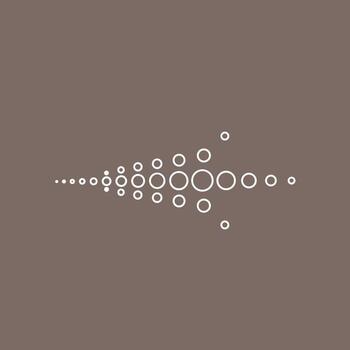 Abstract arrangement of variously sized white circles on a muted brown creating a dynamic visual pattern vector