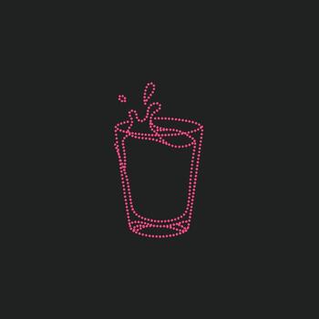 estilo neón contorno de un vaso con líquido chapoteo en un oscuro , enfatizando vibrante y moderno diseño elementos vector