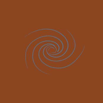 Abstract spiral pattern composed of small blue dots on a warm brown , creating a dynamic and mesmerizing visual effect vector
