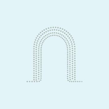 moderno arquitectónico estructura presentando un curvo arco diseño con un punteado modelo en un ligero vector