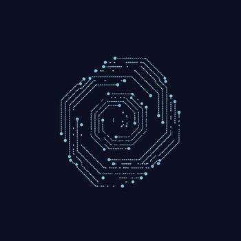 futurista digital hexágono modelo compuesto de interconectado líneas y puntos en un oscuro , representando tecnología y innovación conceptos vector