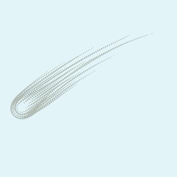 Dynamic streak of small dots forming a curved trail across a light blue with a subtle gradient effect vector