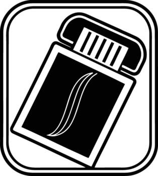 Black silhouette of a pack of cigarettes with a wavy line design isolated on white background vector