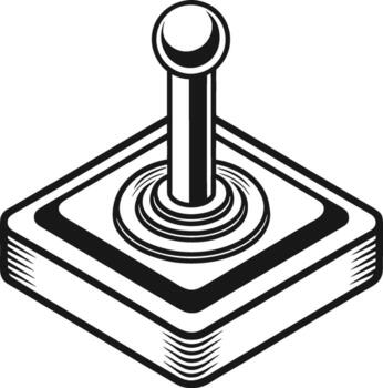 Retro game joystick silhouette isolated on white background vector