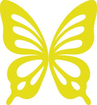 A striking visual of a radiant yellow butterfly wing, perfectly symmetrical, displaying delicate patterns. vector