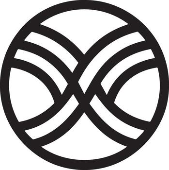 un minimalista diseño vitrinas interconectado líneas dentro un Perfecto círculo. esta geométrico gráfico ofertas un único visual de equilibrar y armonía. vector