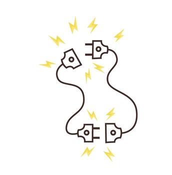 Electrical Connection and Disconnection Issue with White Background vector