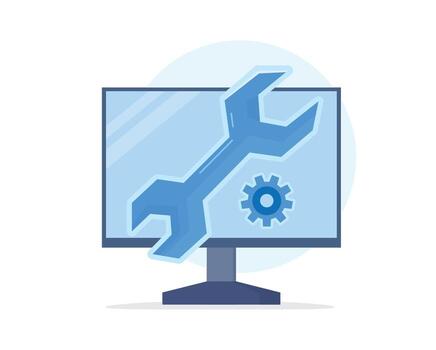 computadora sistema mantenimiento y técnico apoyo vector