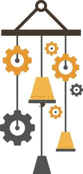 An illustration of a clock with gears and gears vector