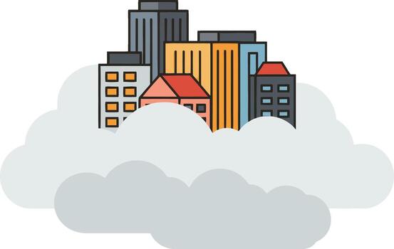 nube informática y el futuro de negocio vector