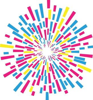 A colorful burst of squares on a white background vector