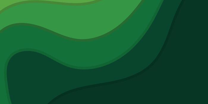 Abstract green layered background with smooth curves and gradient shades creating a modern organic design. vector