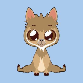 cute llama in flat design with isolated background vector