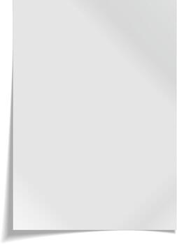 Blank sheet of white paper with copy space. A4 paper with shadow. vector