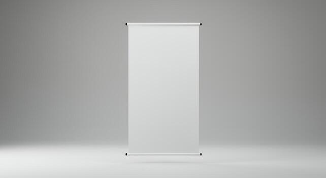 Minimal Studio Photograph of White Fabric Banner with Soft Lighting photo