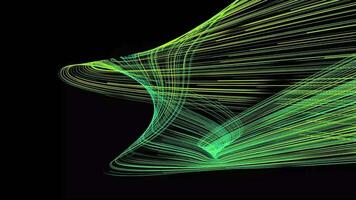 Abstract futuristic particle neon curved line animation glowing motion background loop video