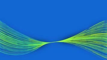 Green glowing wave line abstract motion background with particle streaks loop video