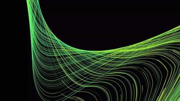 Glowing abstract neon curved line wave animation futuristic motion background loop video