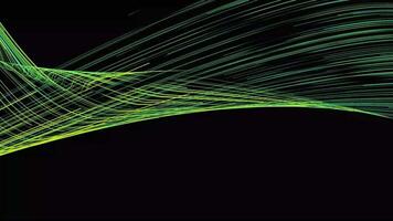 Abstract curved wave light motion animation glowing neon particle background loop video