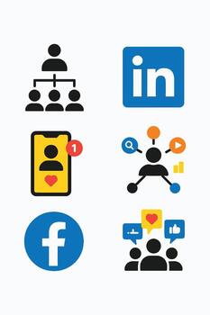 Professional and Social Networking Icons vector