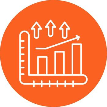 Increasing Bar Graph Growth Multi Color Circle vector