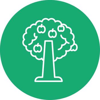 Green Apple Tree Multi Color Circle vector