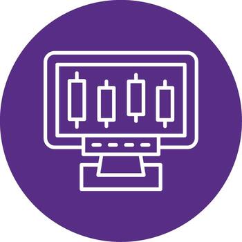 moderno oficina computadora multi color circulo vector