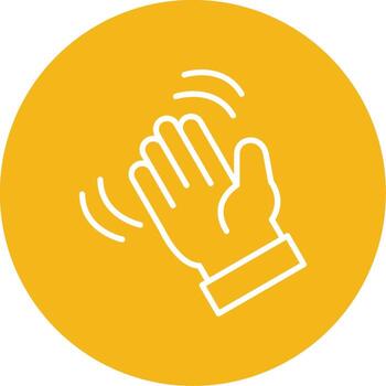 Friendly Waving Hand Multi Color Circle vector