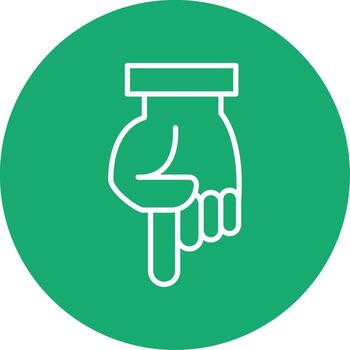 Finger Pointing Down Multi Color Circle vector