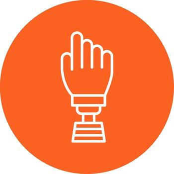 robótico protésico mano multi color circulo vector