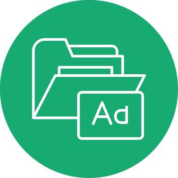 Custom Folder Font Multi Color Circle vector