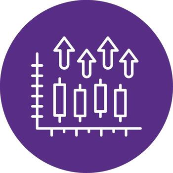 Rising Bar Graph Multi Color Circle vector