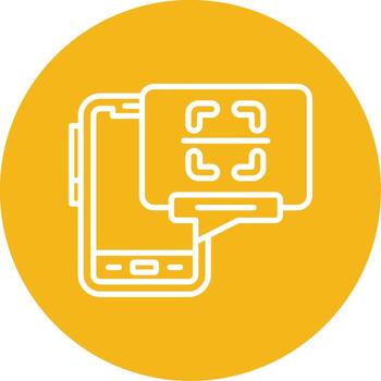 QR Code Mobile Scanner Multi Color Circle vector