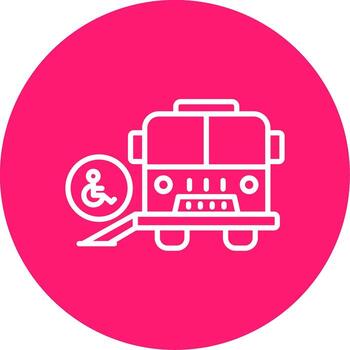 Disabled Persons Bus Ramp Multi Color Circle vector