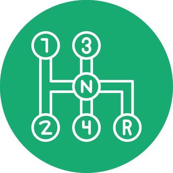 Manual Gear Transmission Multi Color Circle vector