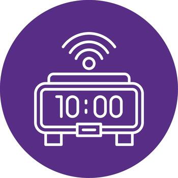 Digital Wall Clock Multi Color Circle vector