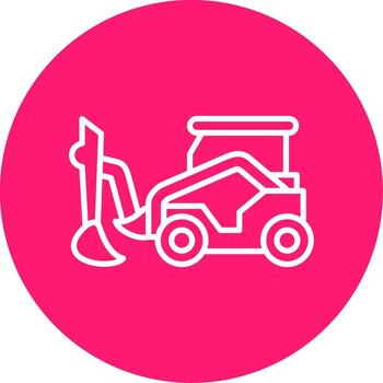 Skid Steer Backhoe Loader Multi Color Circle vector