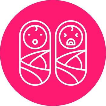 Identical Twins Babies Multi Color Circle vector
