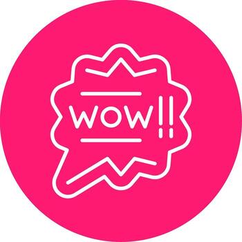 Wow Expression Text Multi Color Circle vector