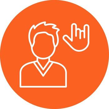 firmar idioma Interprete multi color circulo vector