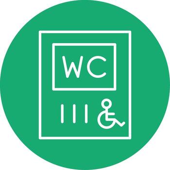 Accessible Public WC Multi Color Circle vector