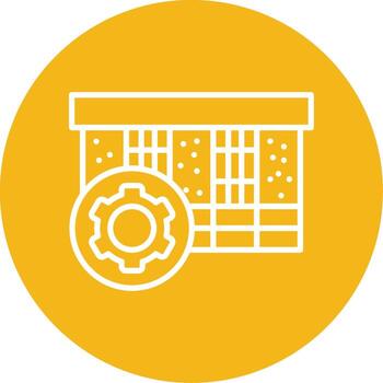 edificio construcción proceso multi color circulo vector