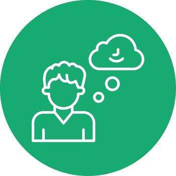 Daydreaming Thought Process Multi Color Circle vector