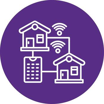 AI Powered Smarthome Multi Color Circle vector