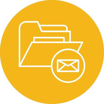 correo electrónico bandeja de entrada carpeta multi color circulo vector