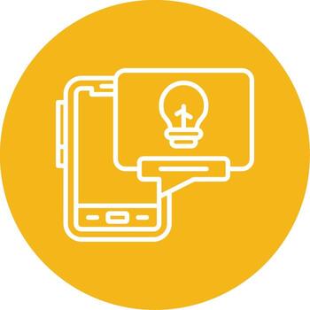 Mobile Light Bulb Idea Multi Color Circle vector